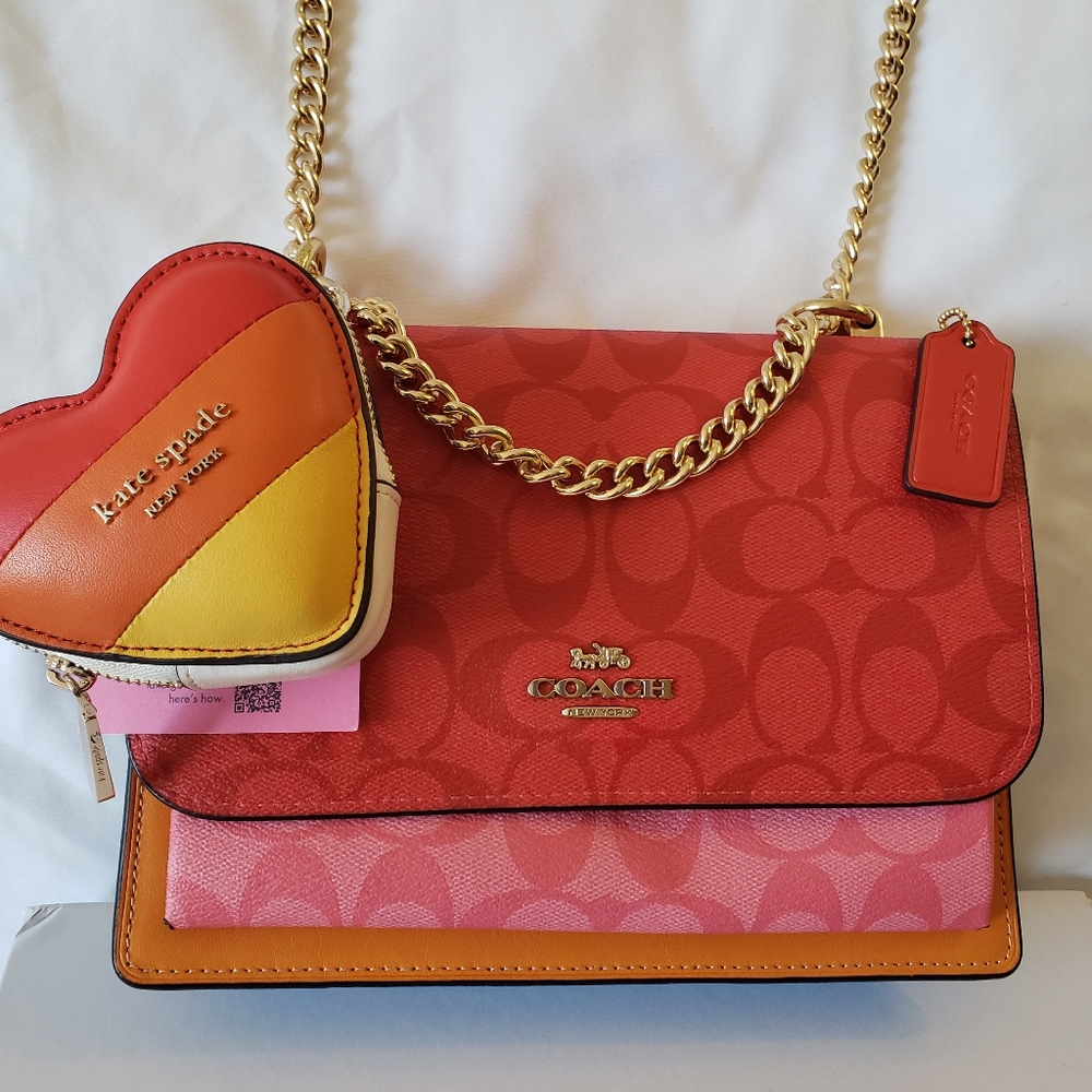 Coach Klare WITH Kate Spade heart coin bag charm  !!! BOTH